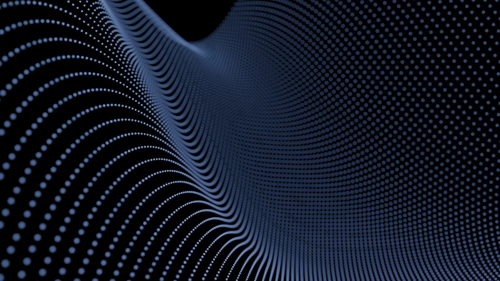 Abstract blue wave pattern made of dots