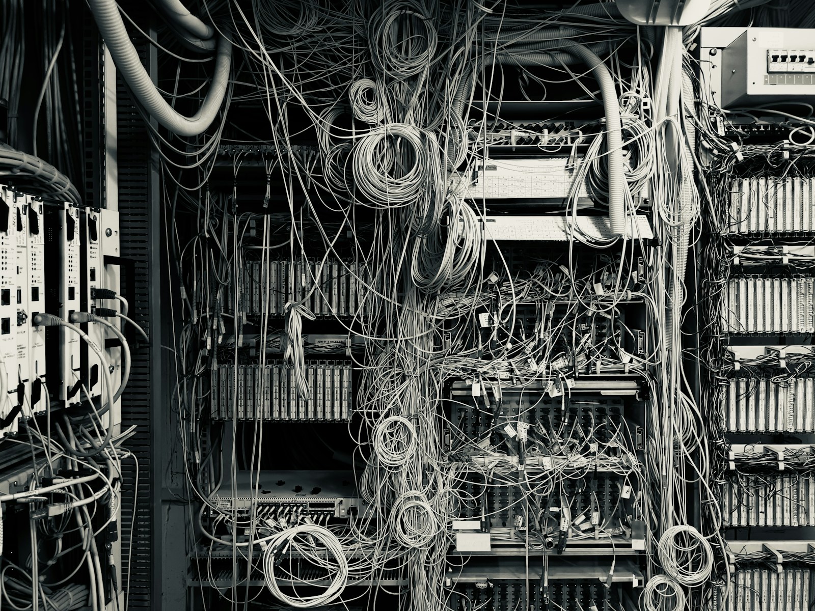a bunch of wires and wires in a room