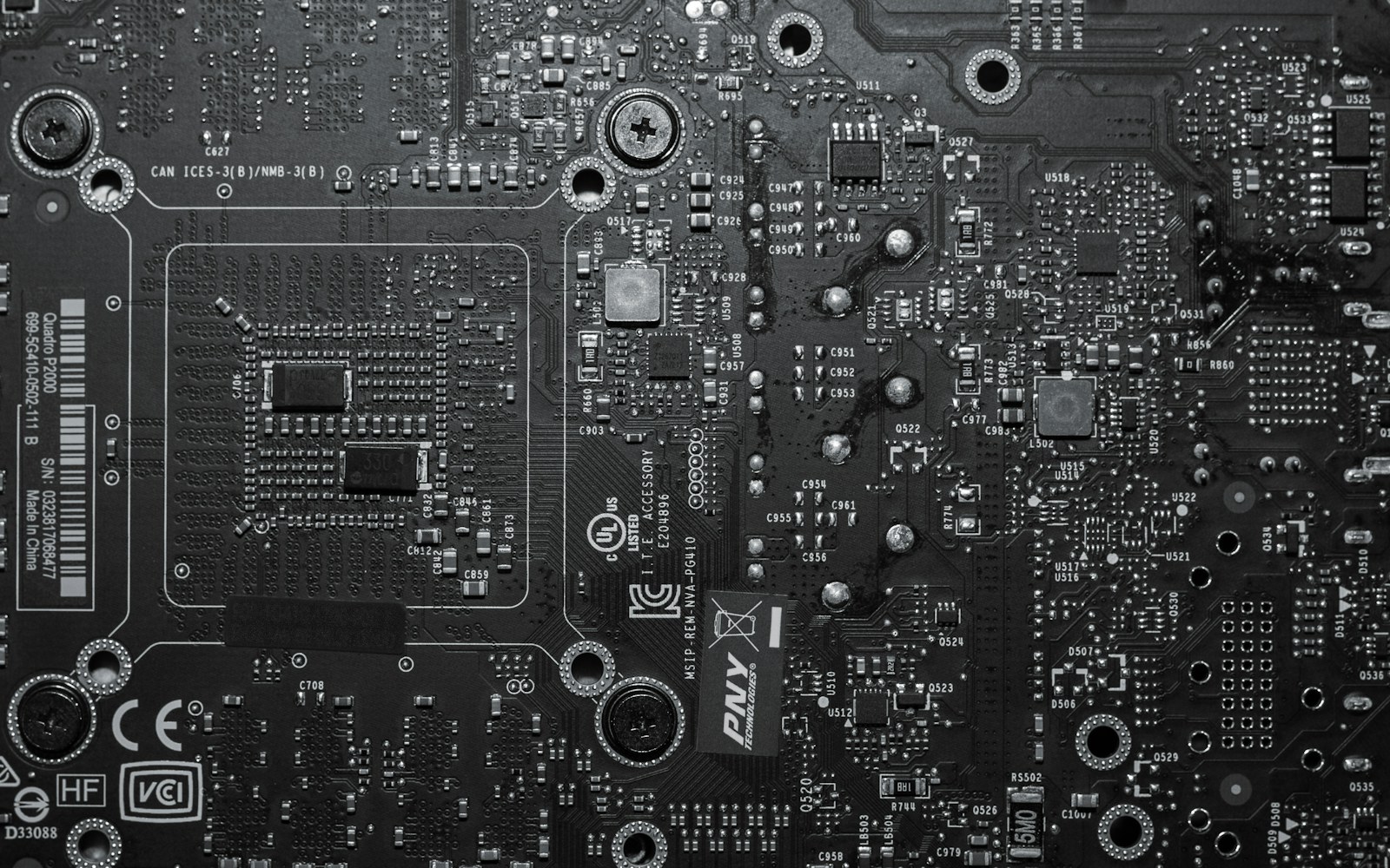 a black and white photo of a computer motherboard