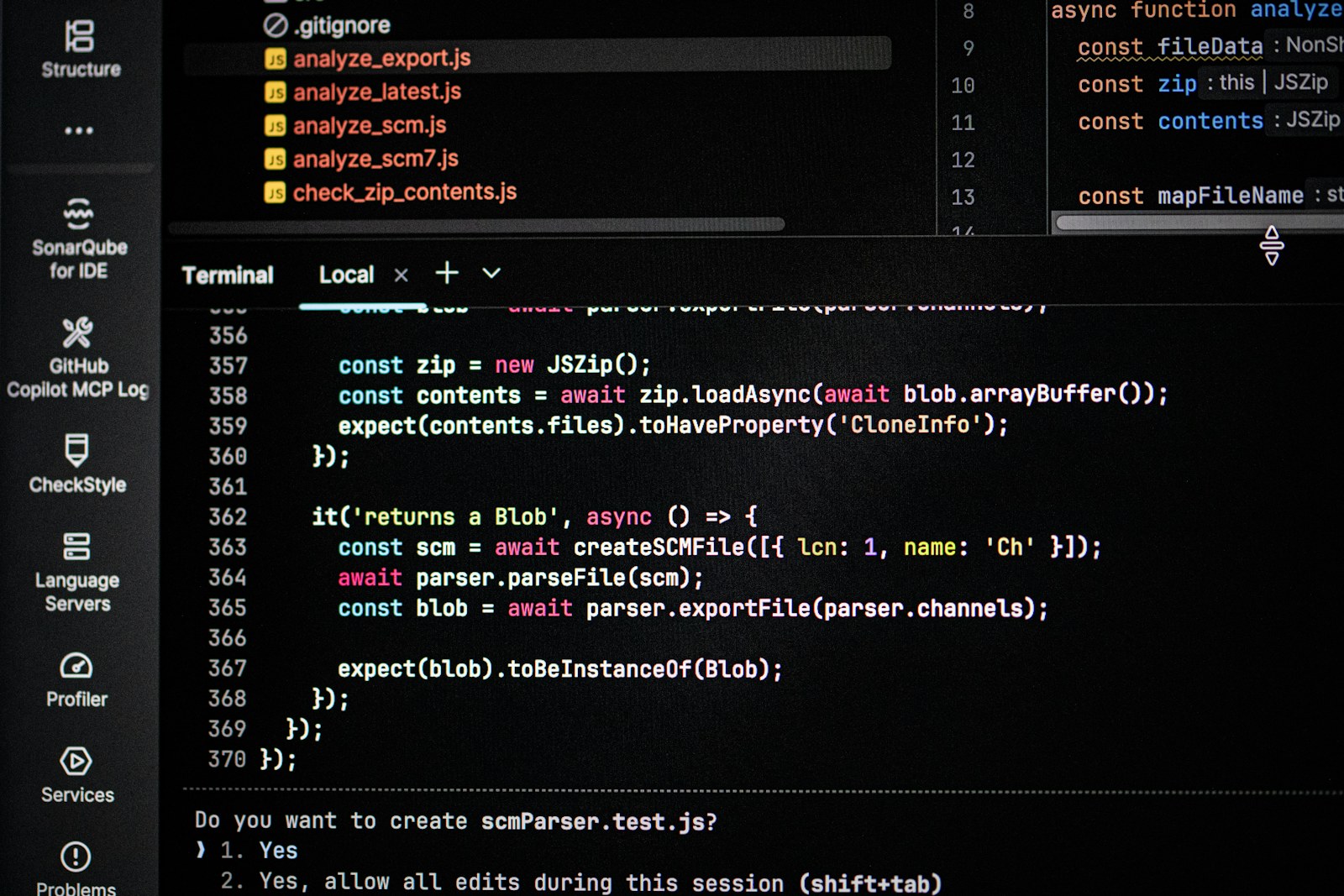 Computer screen displaying code and terminal output