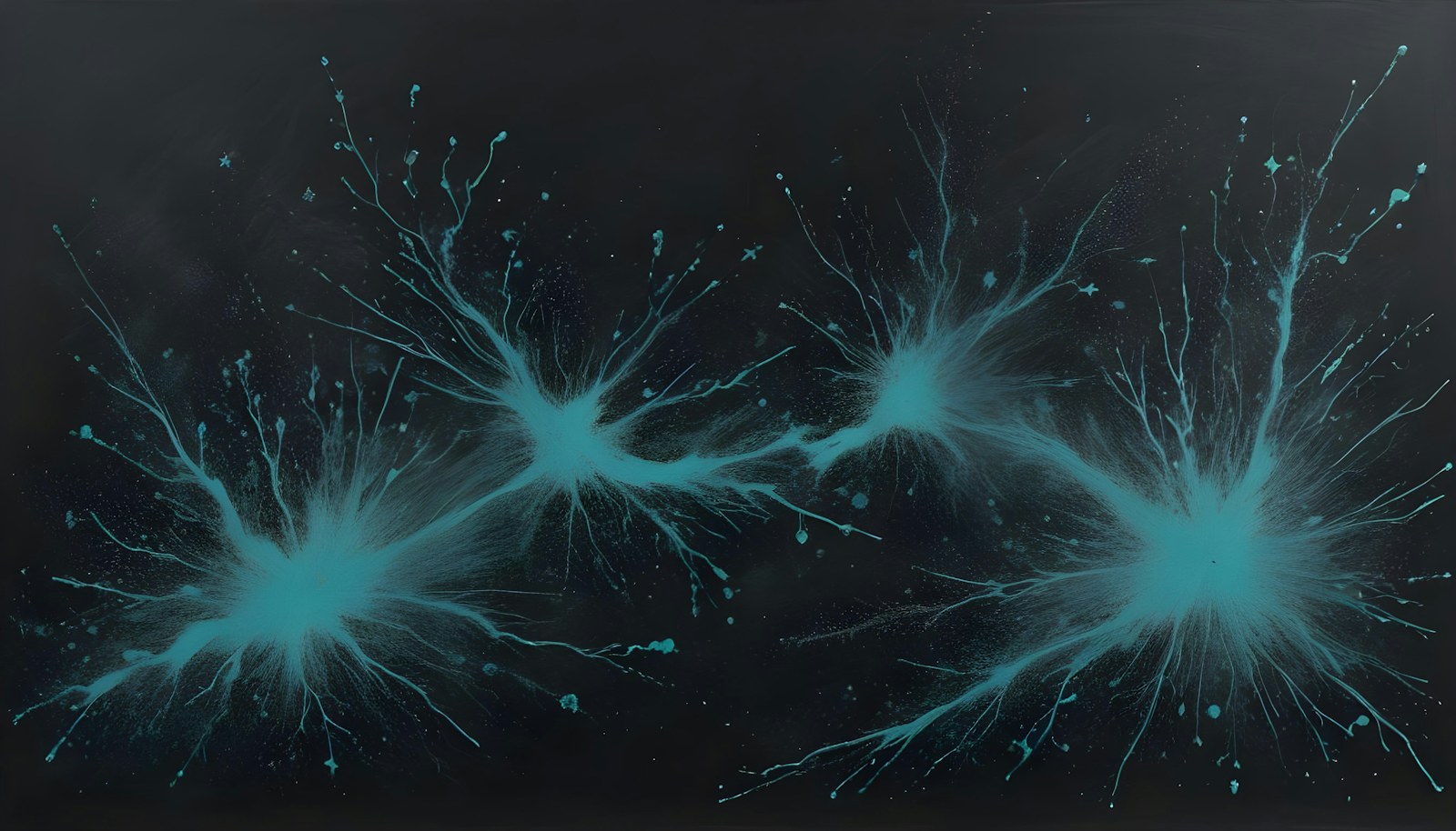 Glowing blue energy bursts on a dark background