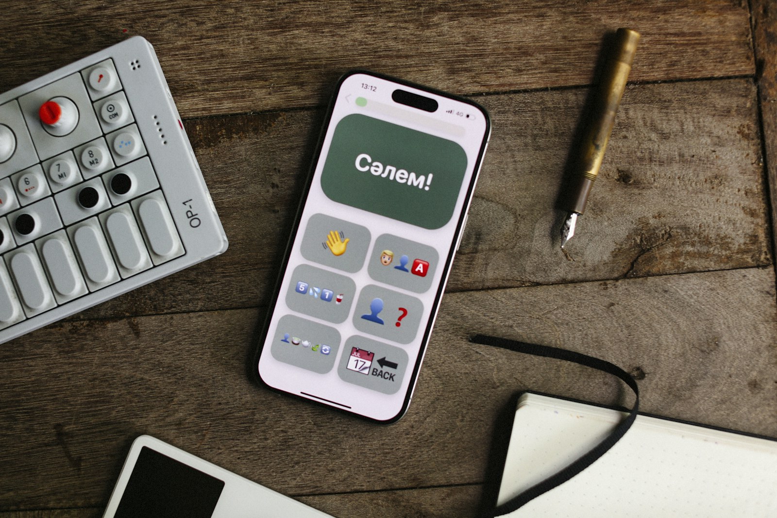 A smartphone displays a screen with text
